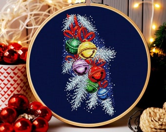Christmas bells cross stitch pattern, Christmas ornaments cross stitch, Christmas tree cross stitch, Winter cross stitch, Digital PDF