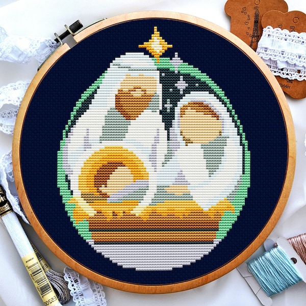 Baby Jesus cross stitch, Jesus cross stitch, Nativity scene cross stitch, Holy family cross stitch, Christmas cross stitch, Digital PDF