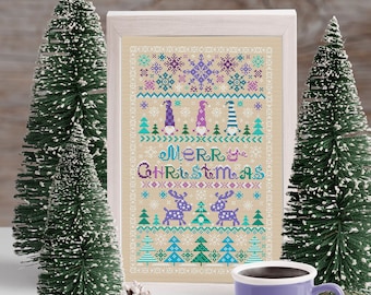 Christmas cross stitch pattern pdf, Merry Christmas sampler, Embroidery designs christmas, Christmas ornaments, Simple cross stitch