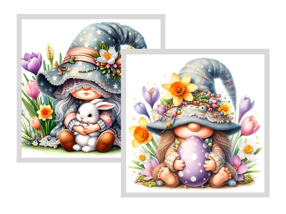 Easter Gnome Watercolor Clipart Set Cute Spring Gnomes With Chicks ...