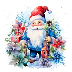13 JPG Christmas Gnome Watercolour Christmas Clipart Gnome - Etsy