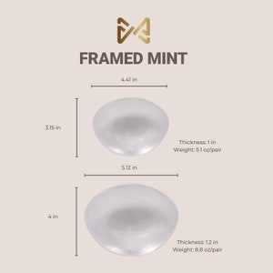 May include: Two clear silicone bra inserts, one measuring 4 inches in diameter and 1.2 inches thick, and the other measuring 3.15 inches in diameter and 1 inch thick. The larger insert weighs 8.8 ounces per pair, and the smaller insert weighs 5.1 ounces per pair.
