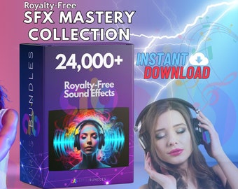 24,000+ Royalty-Free Sound Effects | SFX Mastery Collection | MP3 & WAV | Personal, Commercial Use | Instant Download