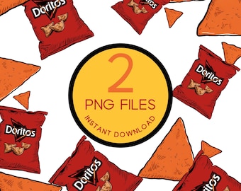 Doritos chip bag Doritos nacho cheese bag – 2 PNG Files - chips clip bar illustration – vector SVG PNG cricket cut file Frito lays cut file