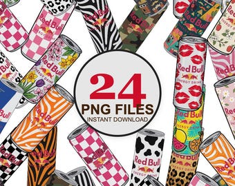 24 Energy Drink Clipart Bundle PNG Aesthetic Graphics Sticker PNG Download