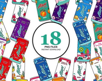 18 Energy Drink Clipart Bundle PNG Aesthetic Graphics Sticker PNG Download