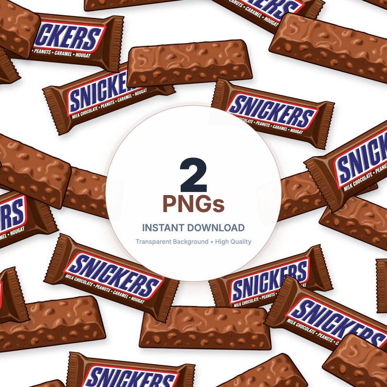 Snickers Brown Background Snickers Illustration 2PNG Files - Snickers Bar Illustration – Vector ...