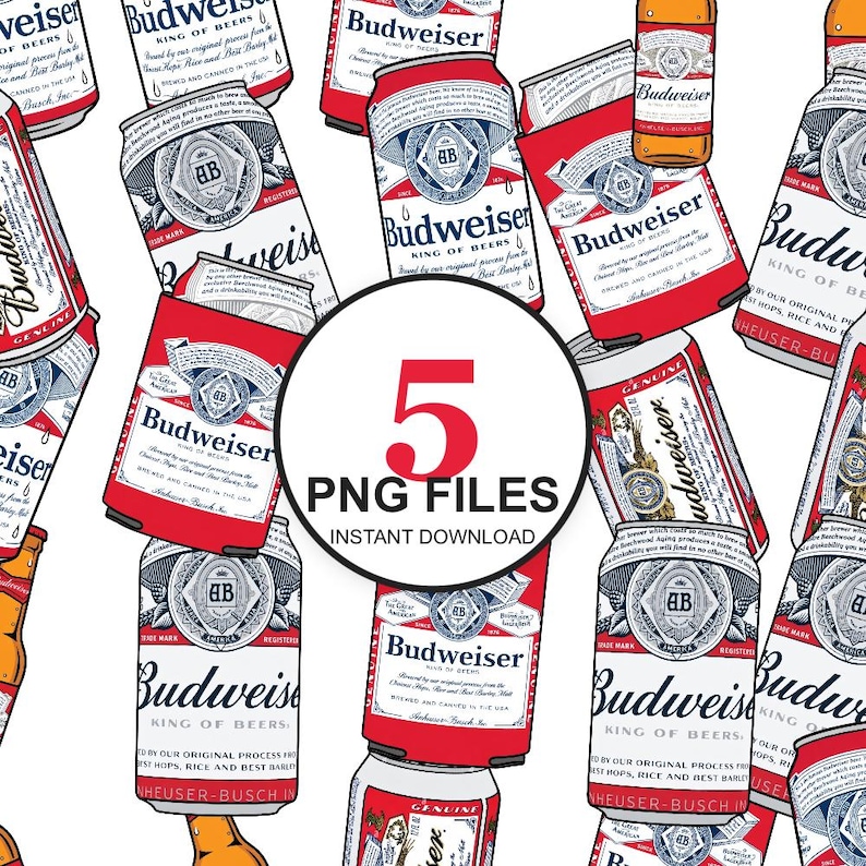 Bud Beer Illustration - 5 PNG Files - Cold Drink - Cold Brew ...
