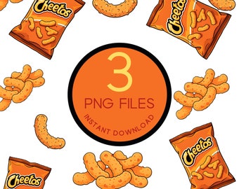 Cheetos Chips bag - 3 PNG Files - chips clip bar illustration – vector SVG PNG cricket cut file Snacks cut file