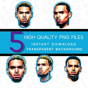 Chris Brown Clip Art - Chris Brown Party Dekor - Chris Brown Party Requisiten - Chris Brown Aufkleber - Chris Brown zum Ausdrucken - Geburtstagsfeier