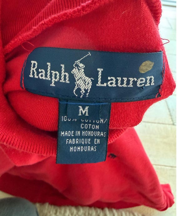 Vintage Polo Ralph Lauren Red Turtleneck | 90s Cotton Pony Logo