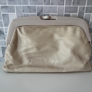 Vintage Made in Italy Cream Clutch Purse | Soft Leather Evening Bag | 1980s Minimalist Accessory