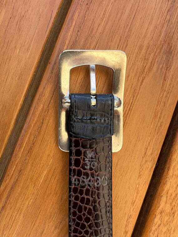 Vintage Brighton Reversible Leather Belt | Silver Buckle  display picture 2