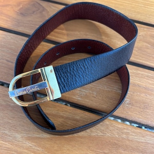 PIERRE CARDIN VINTAGE Minimalist Leather Belt PIERRE CARDIN Vintage Leather Belt, 80s French Designer Belt  main image 4