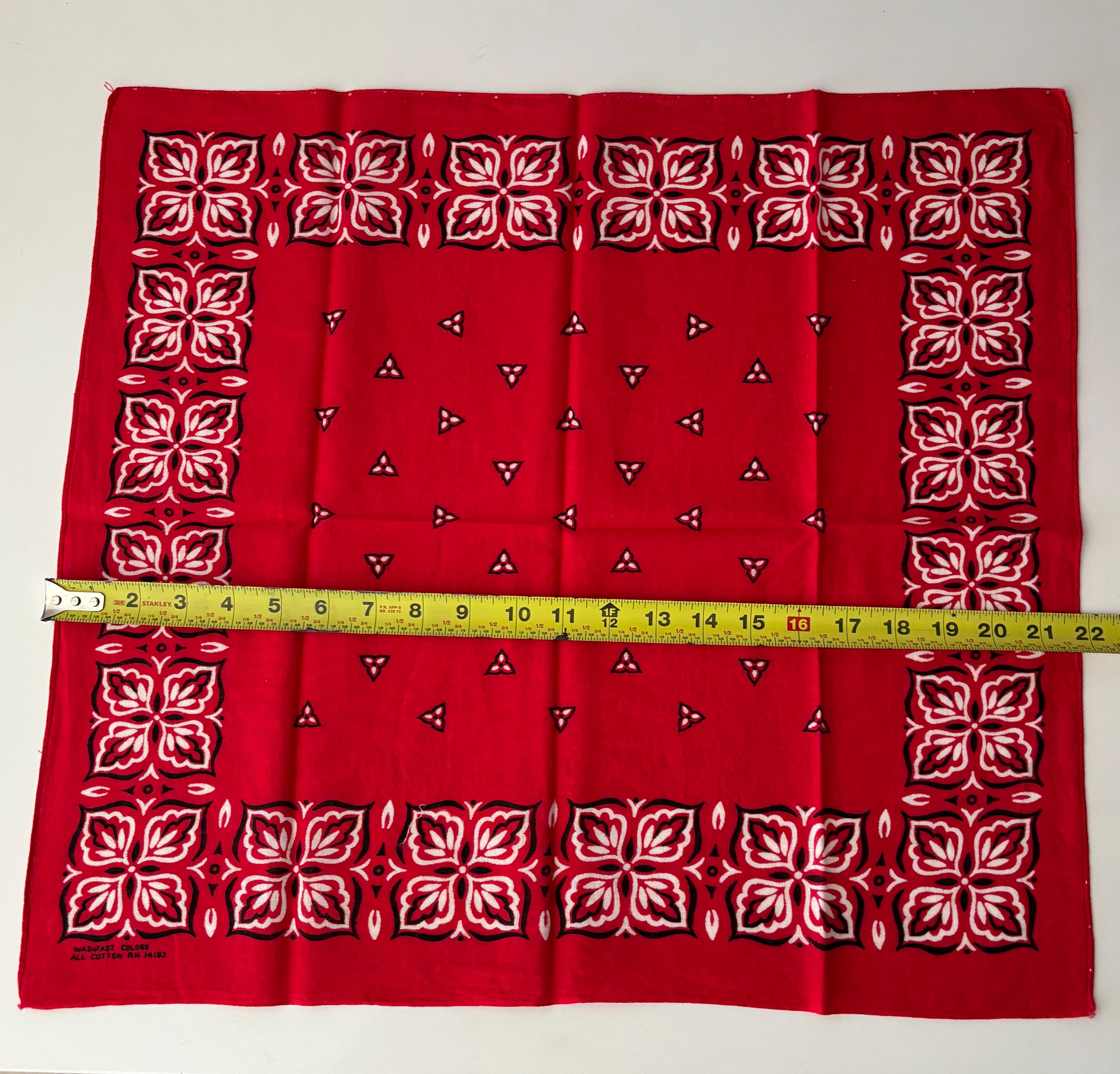 VTG Washfast Colors 100% Cotton RN 14193 Bandana