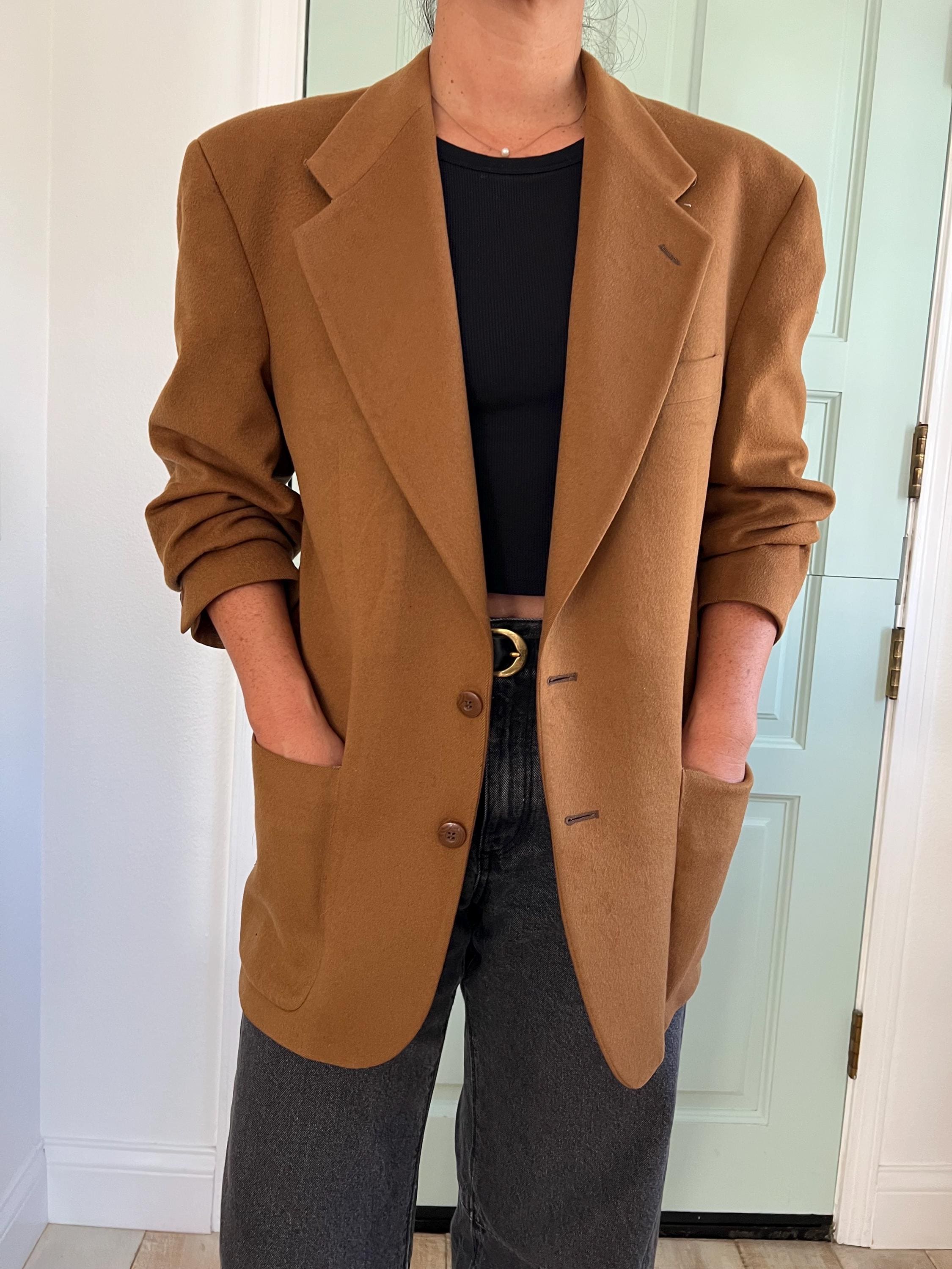 Womens Camel Wool Blazer