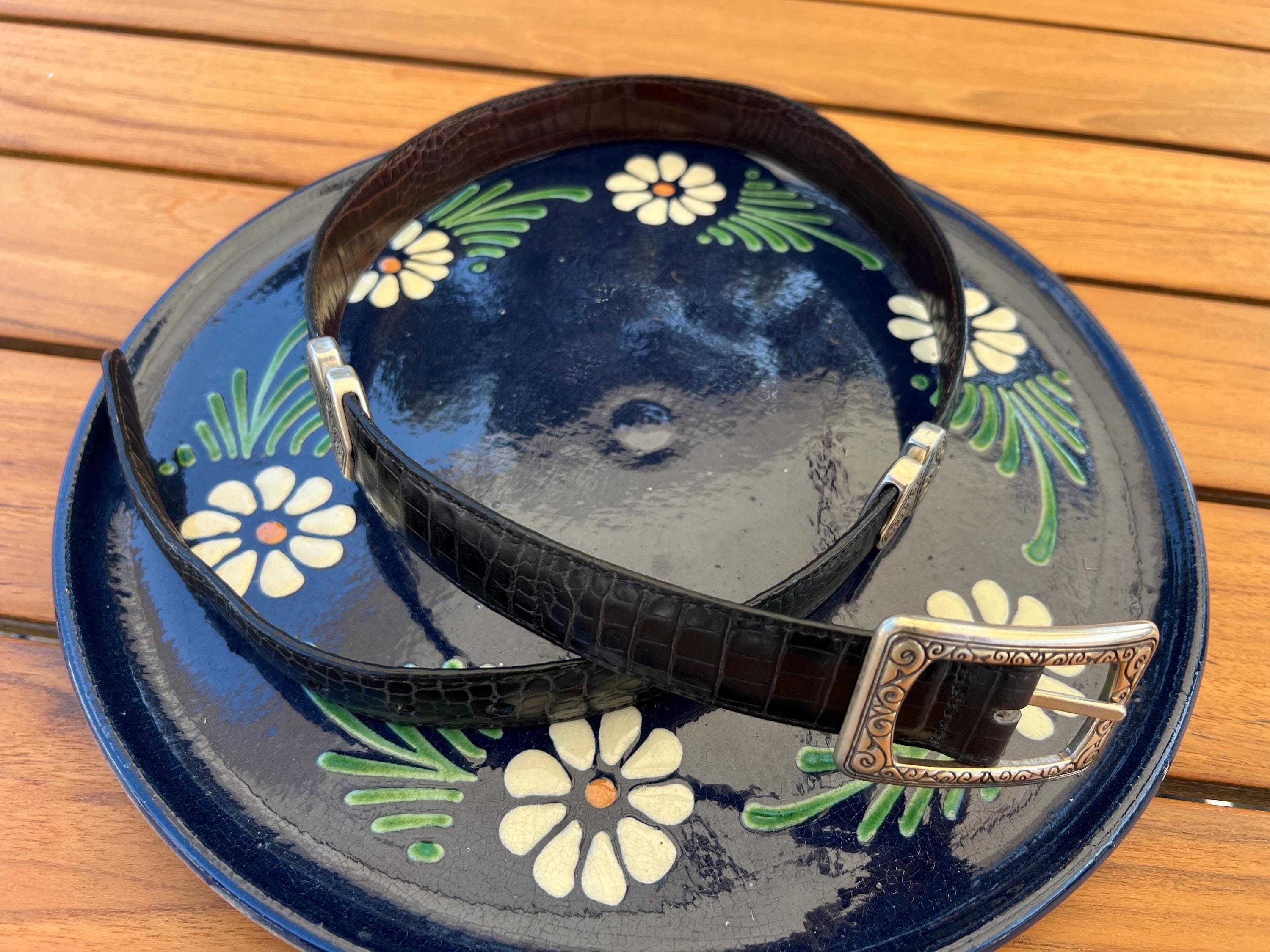 Vintage Brighton Reversible Leather Belt | Silver Buckle 