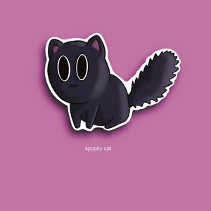 Scared Black Cat Sticker