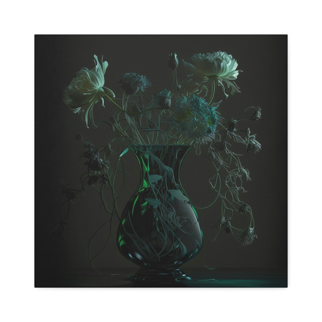 Dark Floral Wall Art, Moody Flower Print, Gothic Vintage Still Life Art ...
