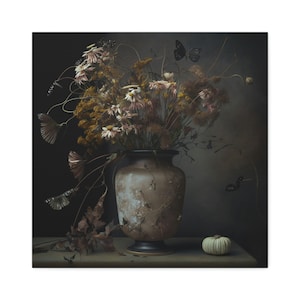 Botanical Wall Art, Still Life Art Print, Dark Floral Wall Art, Moody Prints, Gothic Flowers