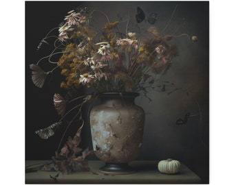 Botanical Wall Art, Still Life Art Print, Dark Floral Wall Art, Moody Prints, Gothic Flowers