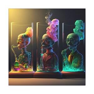 Bizarro Trippy Test Tube Squatters Canvas Art