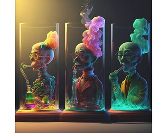 Bizarro Trippy Test Tube Squatters Canvas Art