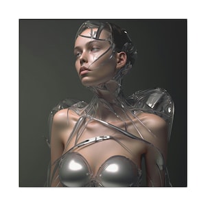 Beautiful Woman Art, Science Fiction Art Prints, Robot Art, Sci Fi Wall Art, Futuristic Art, Cyberpunk Art Print