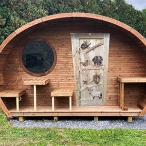 Hand Carved Cedar Sauna Door