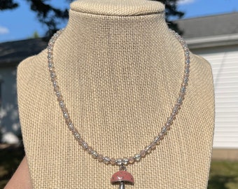 Pink Mushroom Necklace