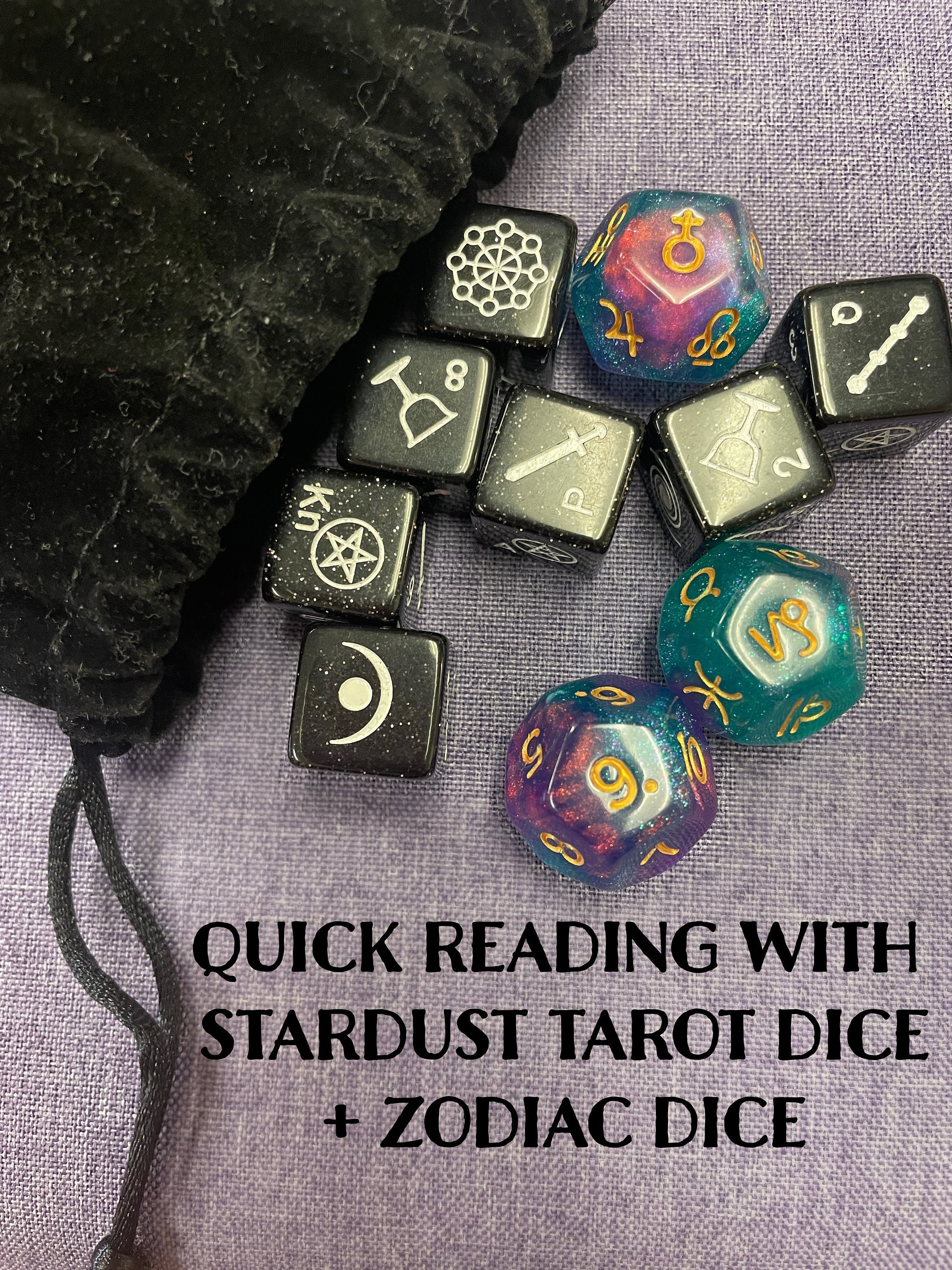 Quick Reading With Stardust Tarot Dice Zodiac Dice Etsy