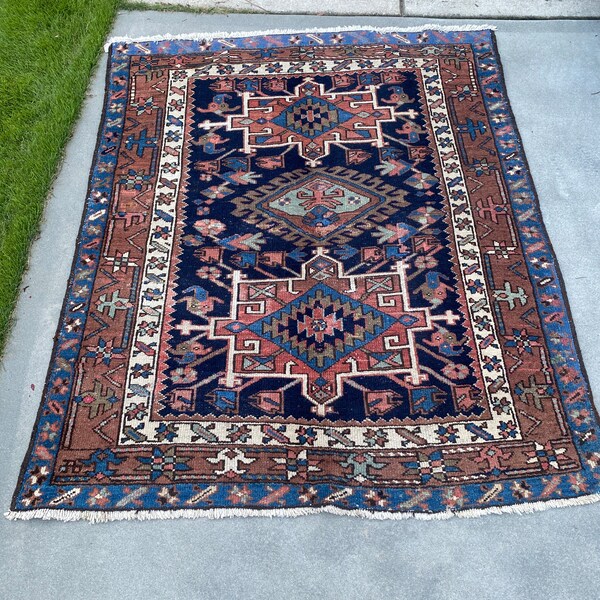 4’9” x 6 Old Blue Heriz Karaja Rug