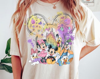 Comfort Colors Mickey Friends Tee, Retro Mickey Minnie Shirts, Womens Disneyworld T-shirt, Disney Family Vacation Shirt, Disneyland Tee