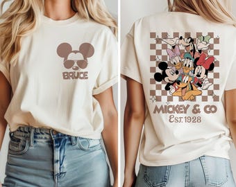 Retro Custom Mickey Minnie Shirts, Retro Mickey and Friends Shirt, Disney Trip Shirt, Checkered Mickey Shirt, Vintage Disneyland Shirt