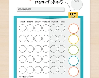 Reading Log Printable Reading Reward Chart for Kids: Homeschool Classroom Tracker (PDF Download)