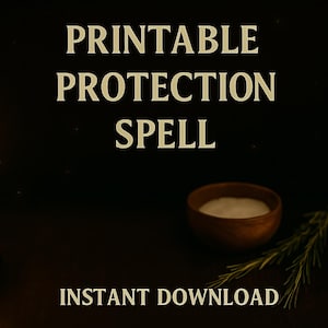 Protection Spell Printable – Banishing & Psychic Shield Ritual | Grimoire Page for Energy Cleansing | Instant Digital Download