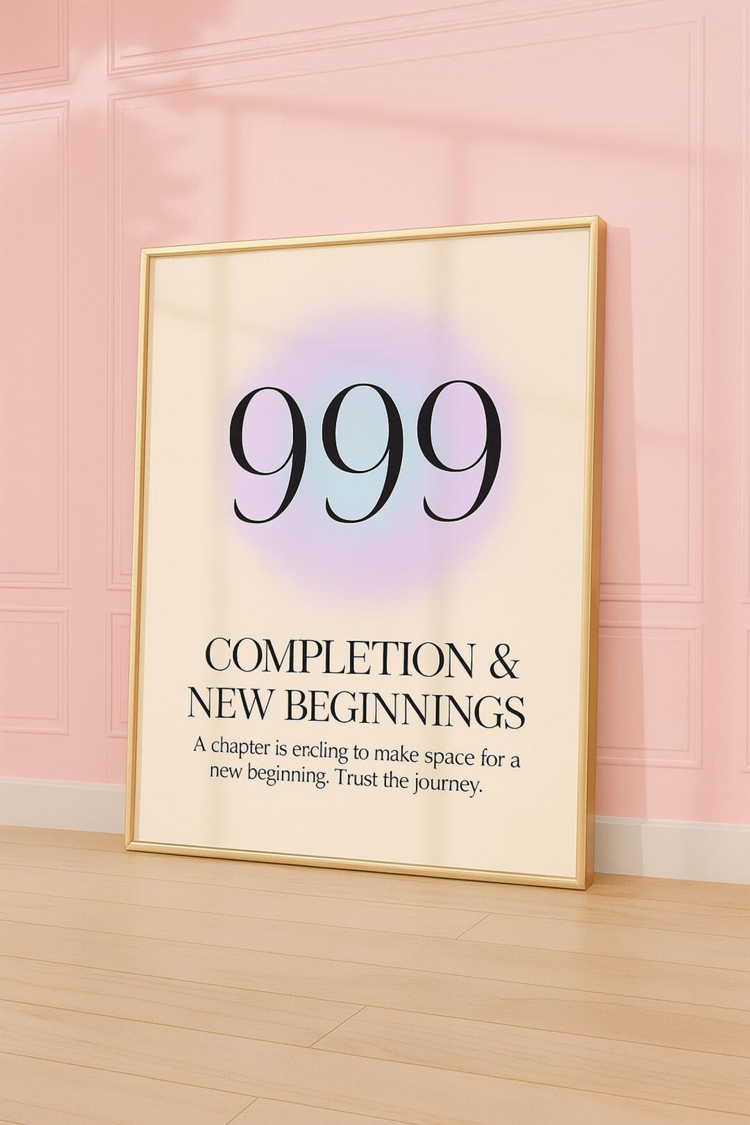 Angel Number 999 Print: New Beginnings Numerology Art (digital Download ...
