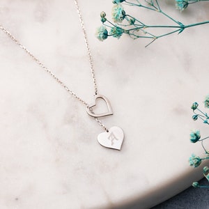 14K Solid Gold Heart Necklace, Gifts for Mother in Law, 18th Birthday Gifts, Personalized Gifts for Her, Christmas Gifts for Best Friend