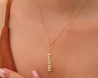 14K Solid Gold Name Plate Necklace, Silver Name Necklace, Personalized Christmas Gifts for Her, Dainty Gifts for Mom, Mother Gifts