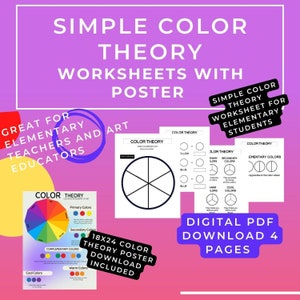 Basic Color Theory Worksheet | Art Worksheet | Color Theory Poster | Primary Secondary Color | Art Education Worksheet | Homeschool Art