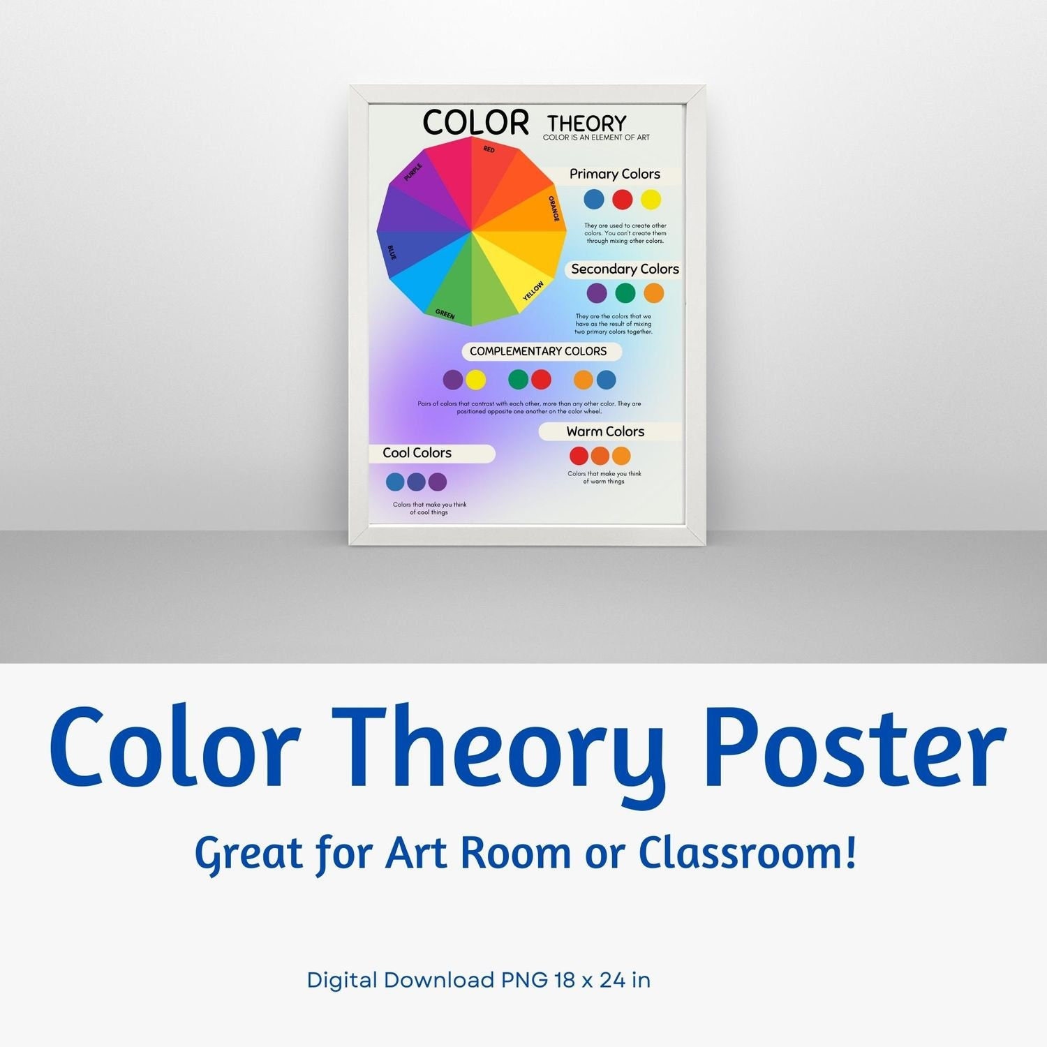 Vintage Color Theory Posters Art Classroom Printable Wall Art Color Wheel  Posters Bauhaus Color Theory 