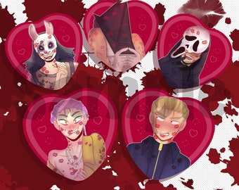 Kiss A Killer | DBD Heart Buttons