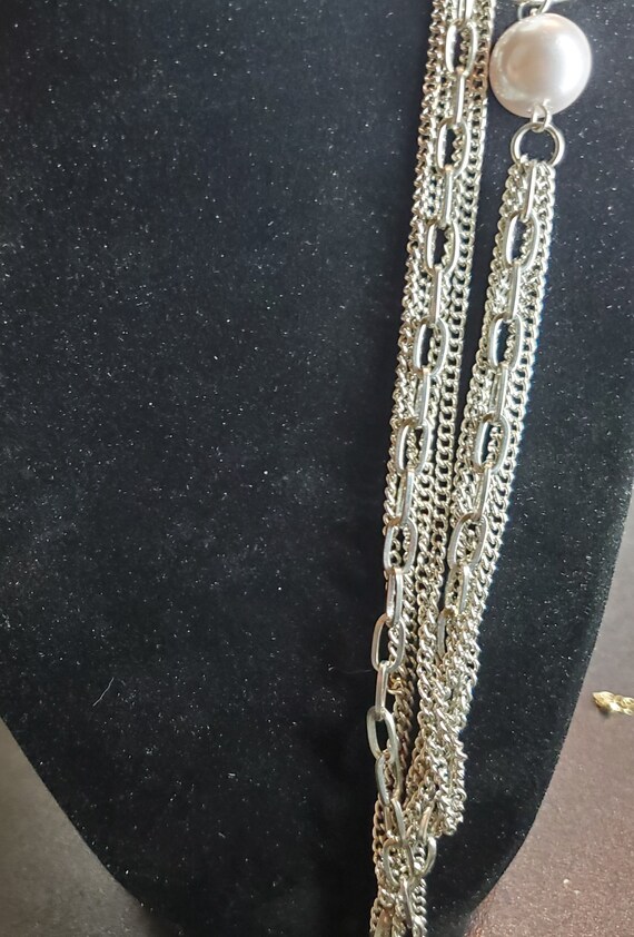 Large Extra Long Group Dangling Chains Large Faux Pin… Gem