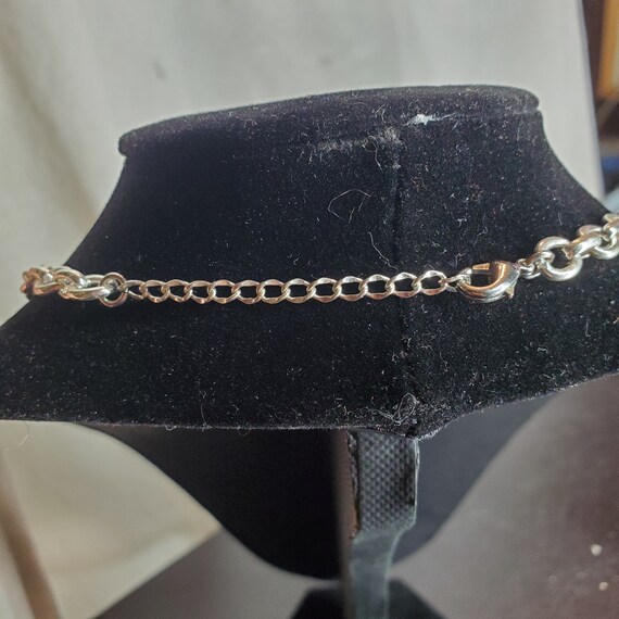 Heavy Metal Chain Link Necklace With Hoops And Ca… - image 2
