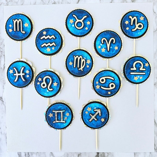 Horoscope Cupcake Toppers Etsy