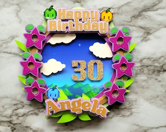Topo de bolo Stardew Valley: decoração personalizada para festa de aniversário de gamer