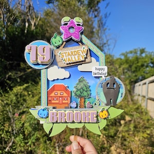Stardew Valley Cake Topper | Krobus | Farm House | Gamer Cake Topper | Themed Birthday | Party Supplies