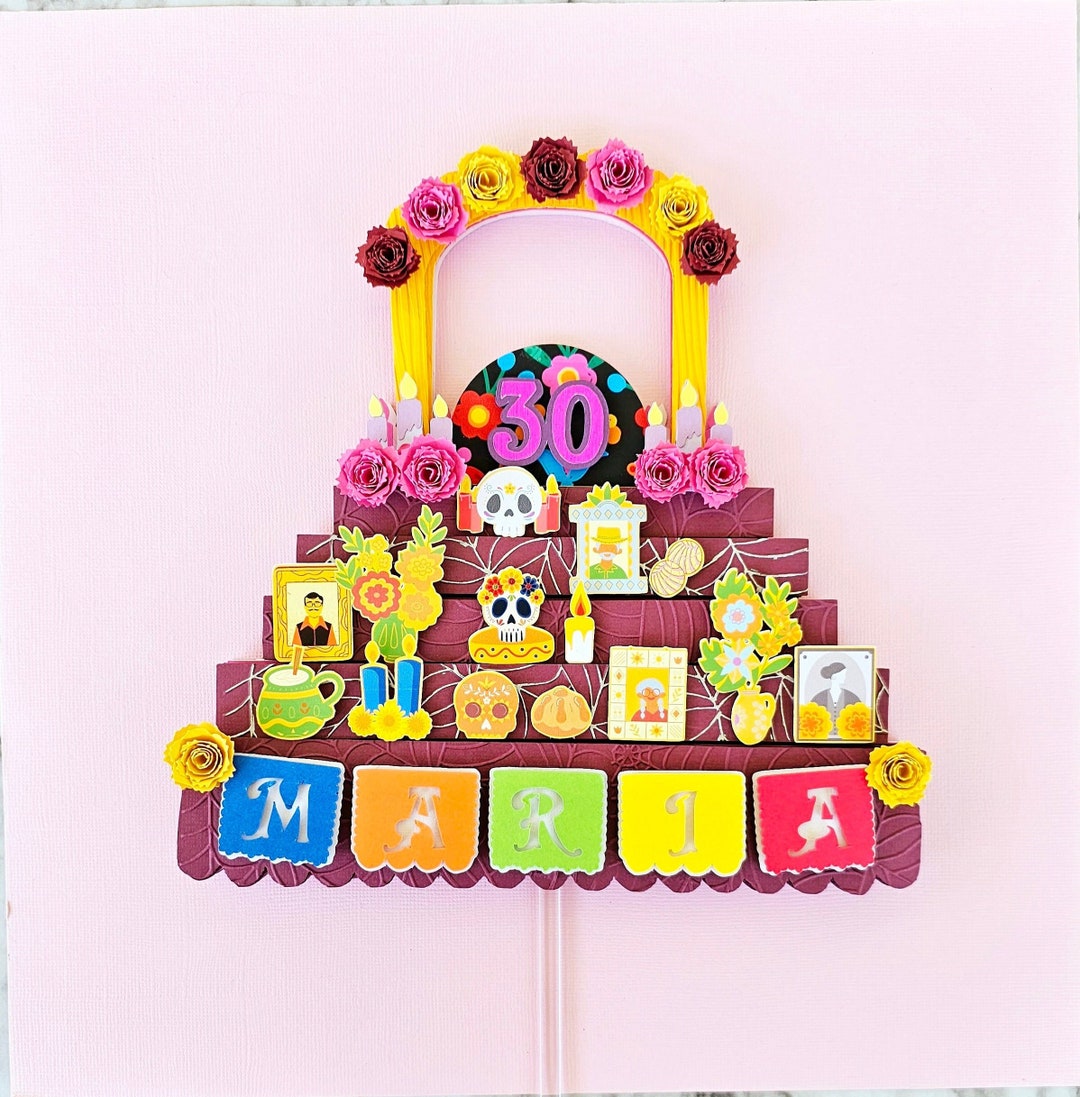 Day of the Dead Cake Topper Las Ofrendas Dia De Los Muertos Altar ...