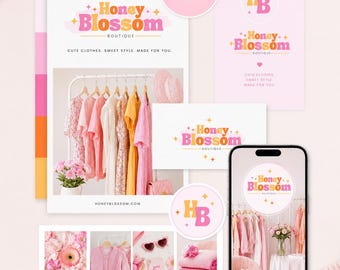 Premade Boutique Brand Kit, aangepast logo-ontwerp voor bedrijven voor kinderen