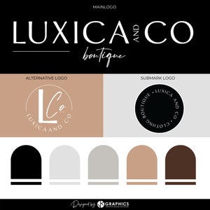 Kit de marca y logotipo prediseñado elegante / Diseño de logotipo de boutique de lujo / Tablero de marca minimalista / Plantillas para tarjetas de presentación y firmas de correo electrónico